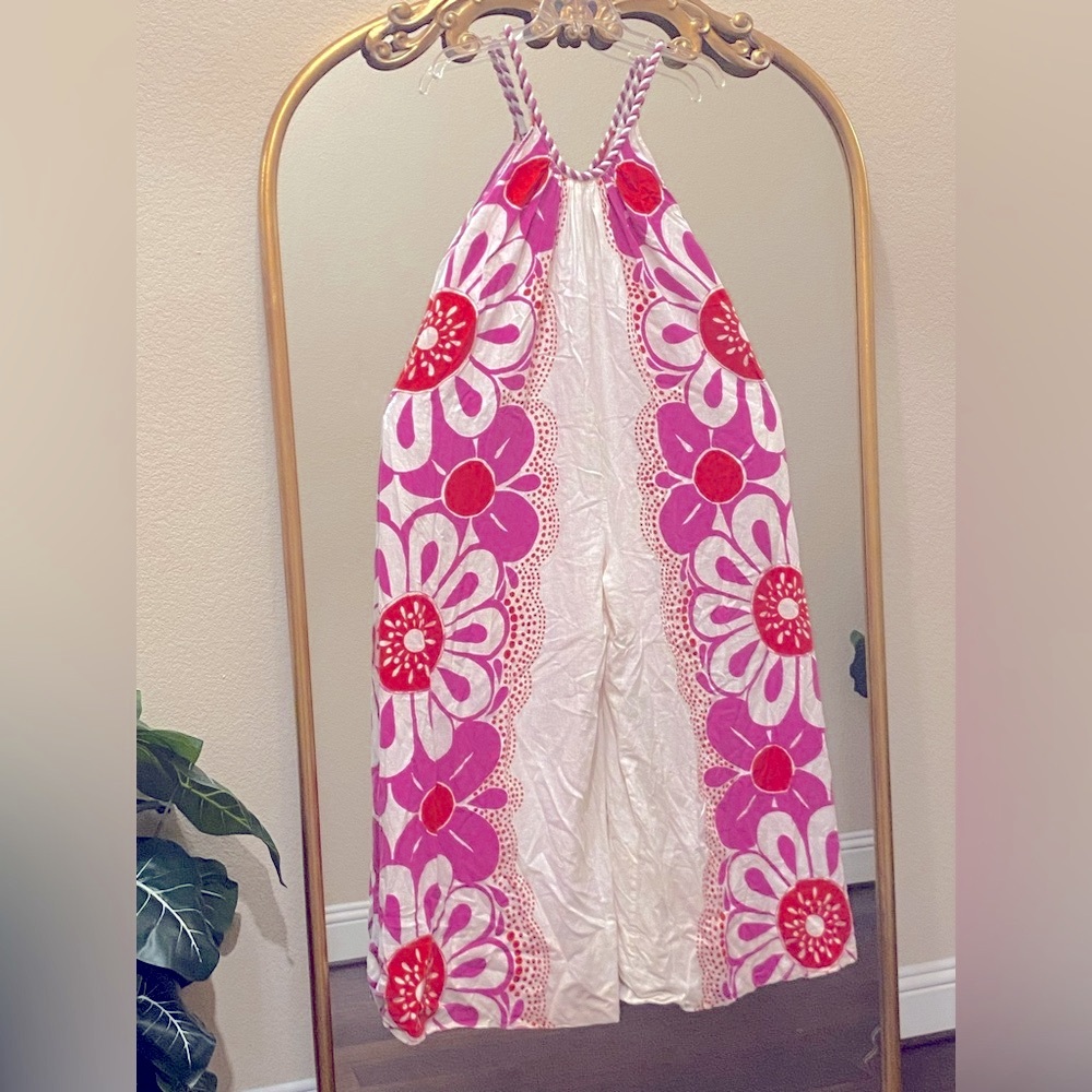 FARM Rio Pink & Red Floral Wide-Leg Jumpsuit - Picture 7 of 10